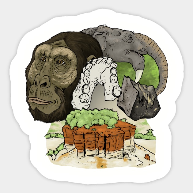 Olduvai Gorge Sticker by WSnyder Paleo Designs